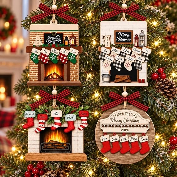 Wooden Family Christmas Ornaments – 4 Piece DIY Set